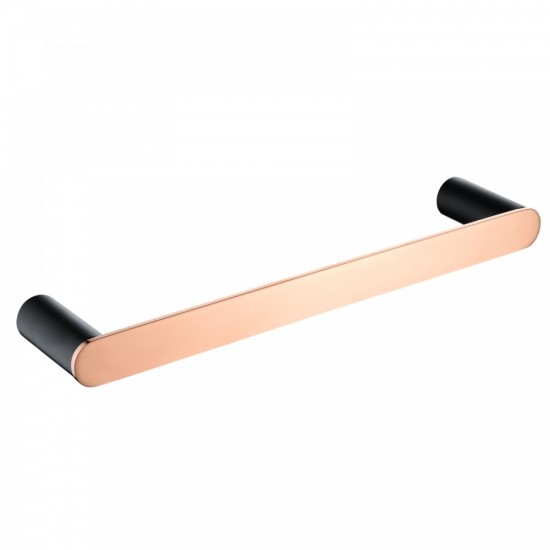 300mm Esperia Black & Rose Gold Single Towel Holder Stainless Steel 304 Wall Mounted